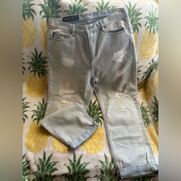 Armani Exchange Boyfriend Jeans, Distressed, Sz 29 - Picture 6 of 6